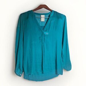 Dolan Left Coast Collection Long Sleeve Silky Blouse-oversized Small      N‎